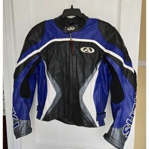 AGV Sport Men's Suzuki  Motorsport Motorbike Leather Jacket Amour Size 44‎
